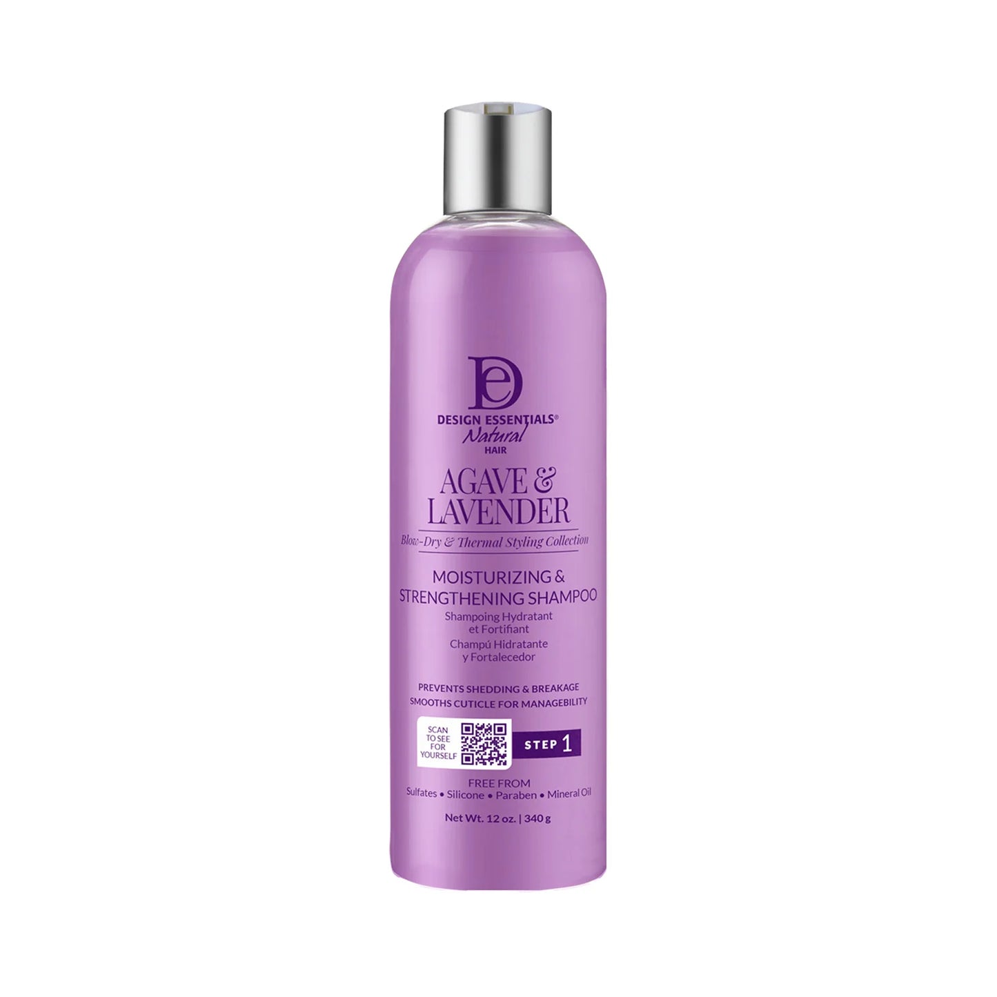 Design Essentials Natural Hair Agave & Lavender Moisturizing & Strengthening Shampoo 12oz