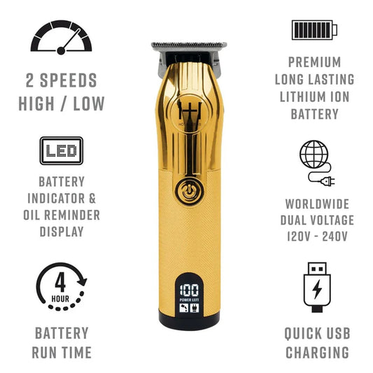Hot & Hotter Cordless Lithium Outlining Trimmer Gold