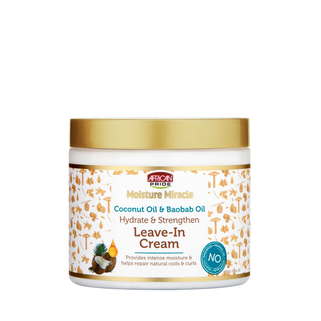 African Pride Moisture Miracle Coconut & Baobab Oil Leave In Cream 15oz