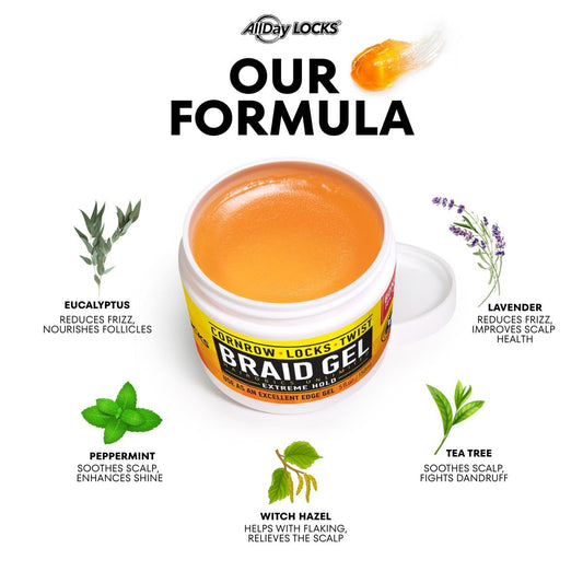 Allday Locks Braid Gel Extreme Hold 5oz, 10oz