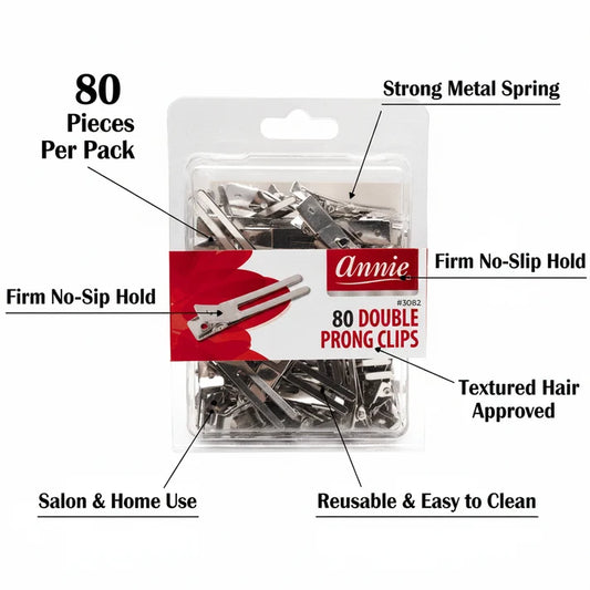 Annie 80ct Double Prong Clips #3082
