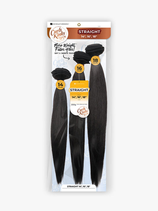 Sensationnel Curls Kinks & Co. 3Bundles 1 Pack Synthetic Weave Straight 18" 20" 22"