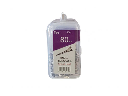 80 Ct Single Prong Clips