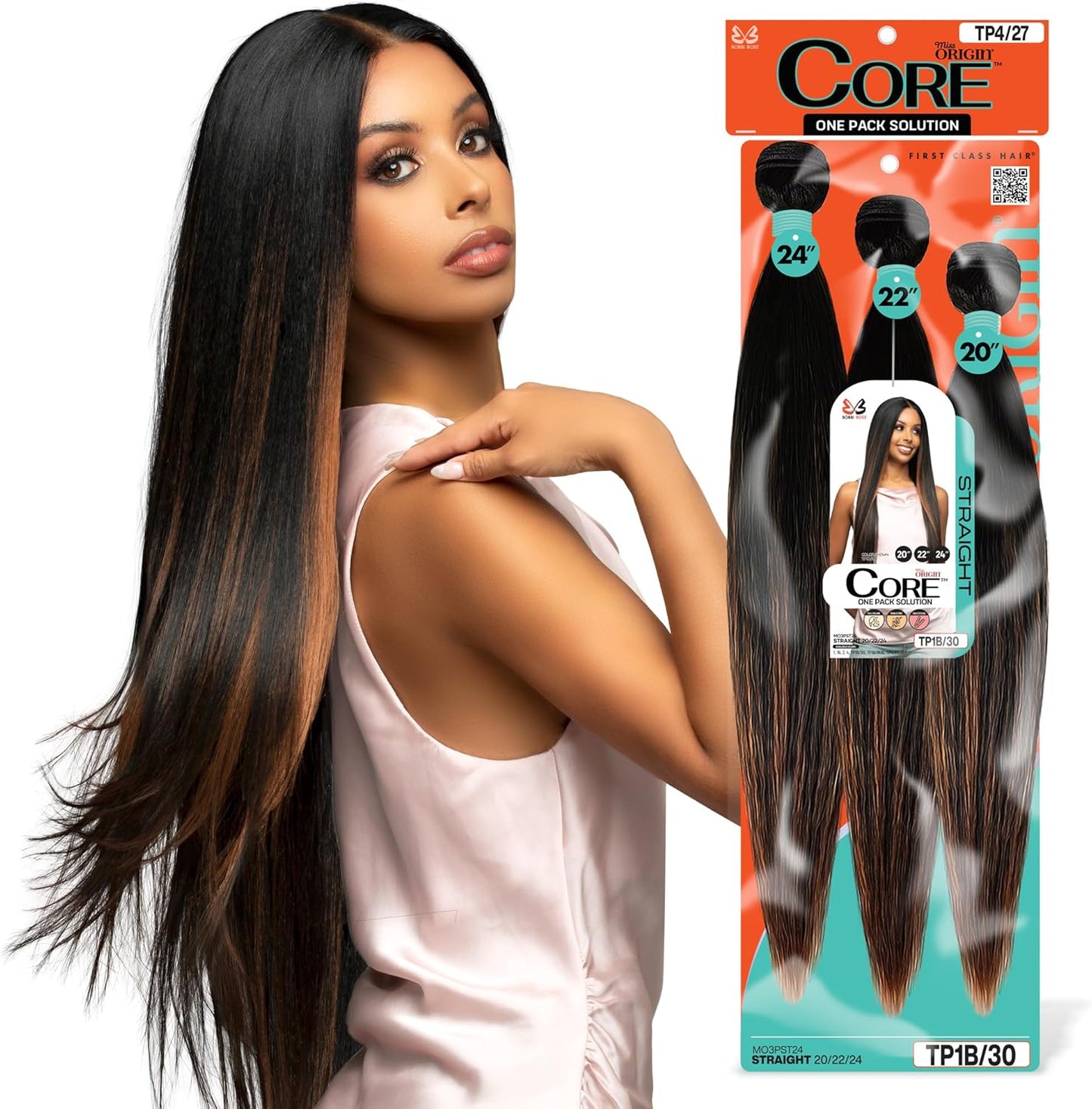 Bobbi Boss Miss Origin CORE 3 Bundles 1 Pack Synthetic Weave 20" 22" 24" Straight