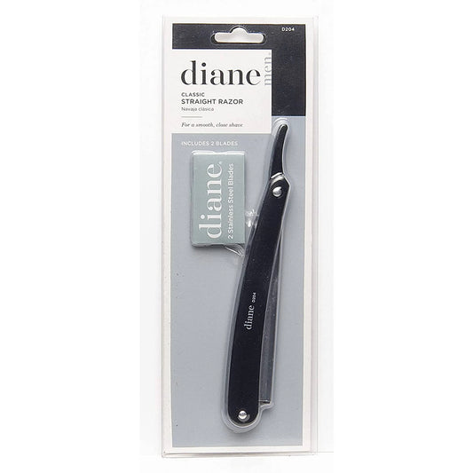 Diane Classic Straight Razor Included 2 Blades - Black #D204