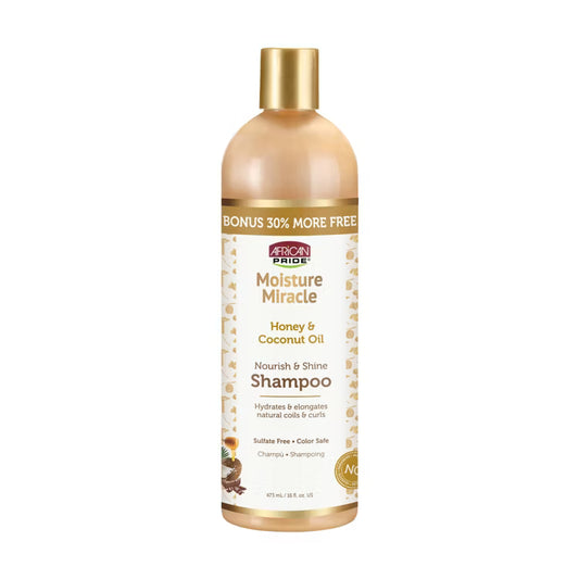 African Pride Moisture Miracle Honey & Coconut Oil Nourish & Shine Shampoo 16oz