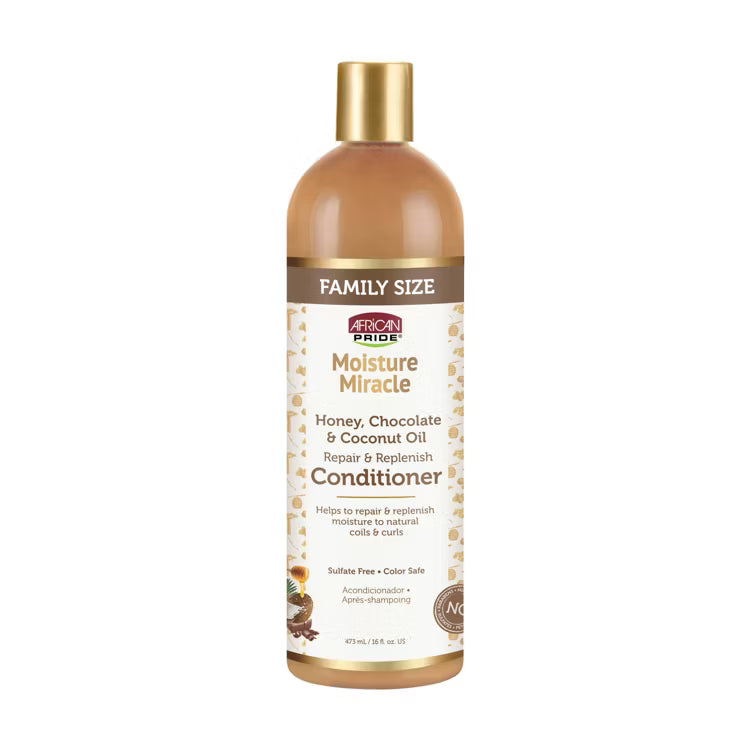African Pride Moisture Miracle Honey, Chocolate, & Coconut Oil Repair & Replenish Conditioner 16oz