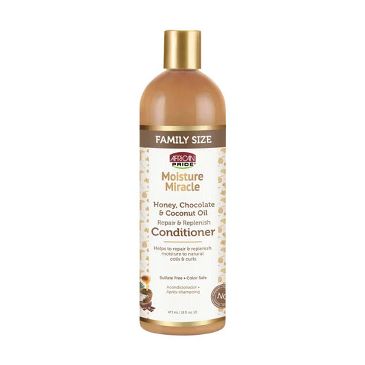 African Pride Moisture Miracle Honey, Chocolate, & Coconut Oil Repair & Replenish Conditioner 16oz