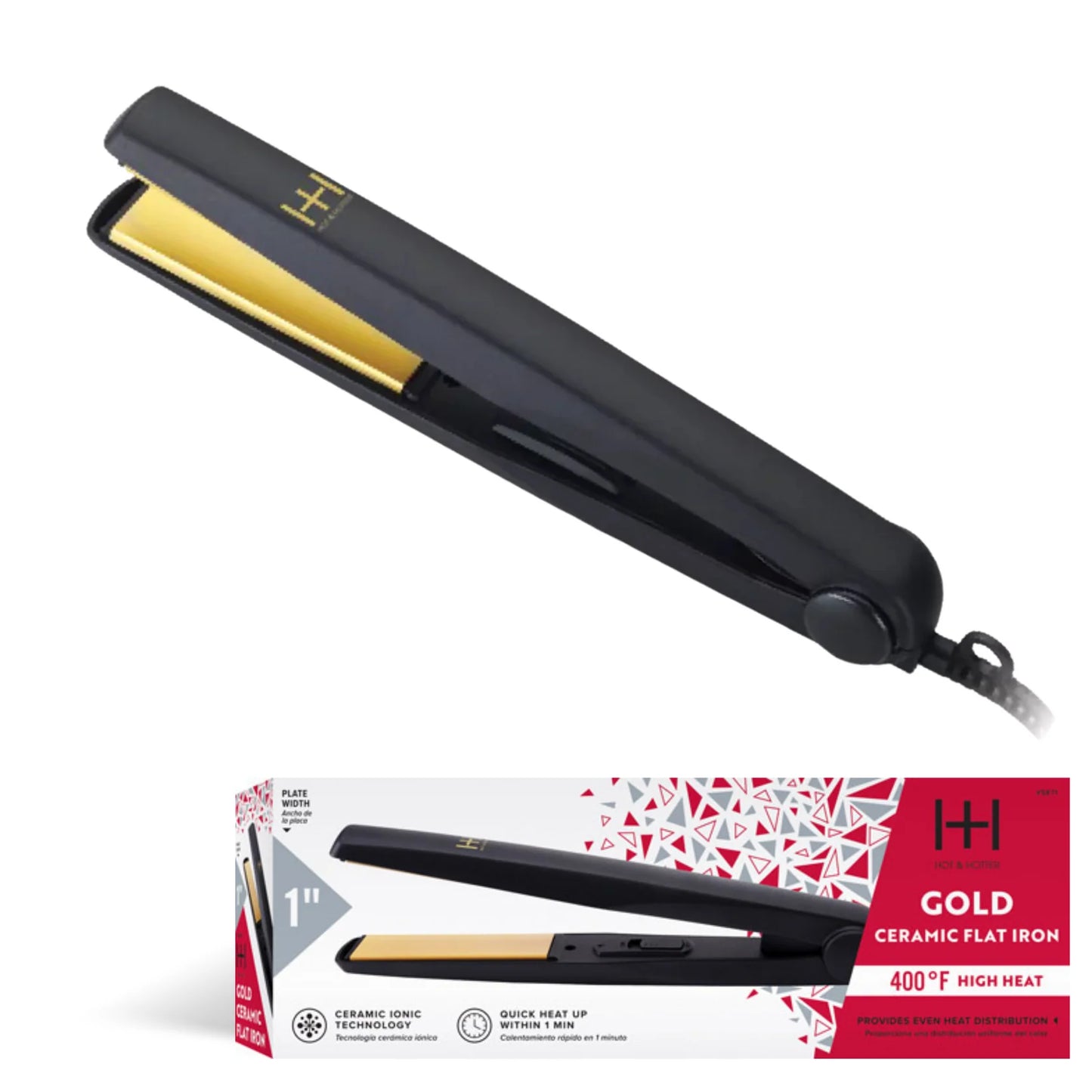 Hot & Hotter Gold Ceramic Electric Flat Iron