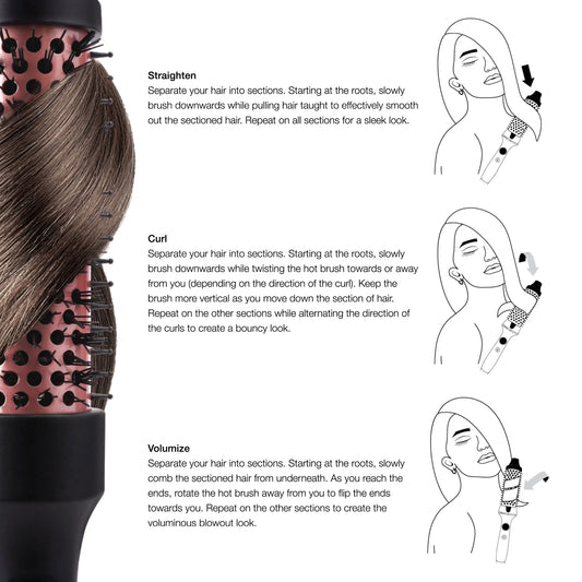 Hot & Hotter Tourmaline Ceramic Hot Styling Brush 1.25"