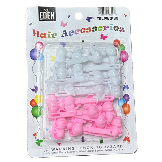 Eden White & Pink Barrettes