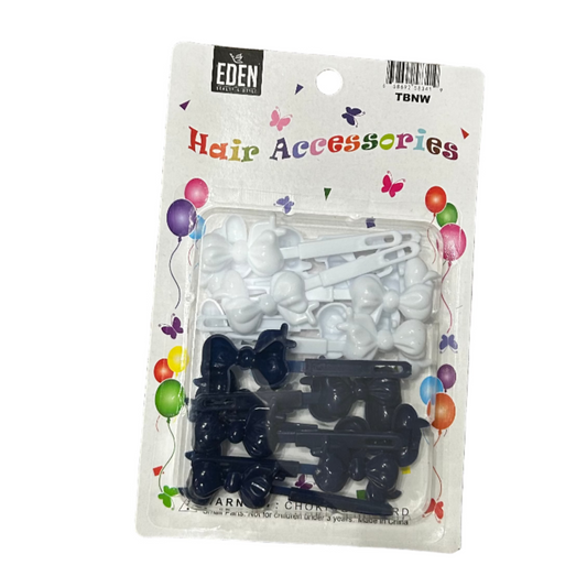 Eden White & Blue Barrettes