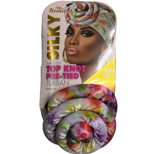Ms. Remi Silky Top Knot Pre-Tied Turban Assorted Colors