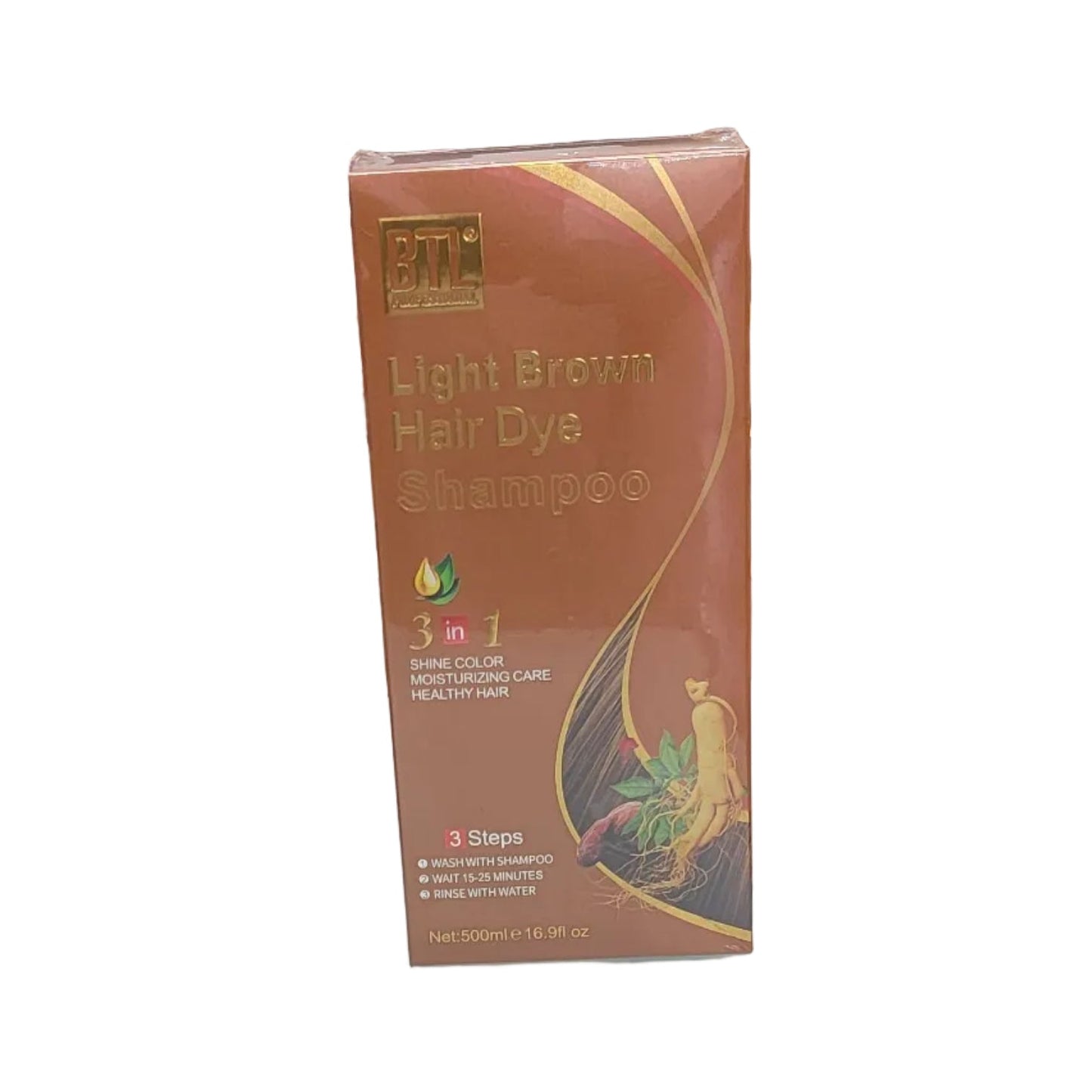 BTL Professional Light Brown Hair Dye Shampoo 16.9oz