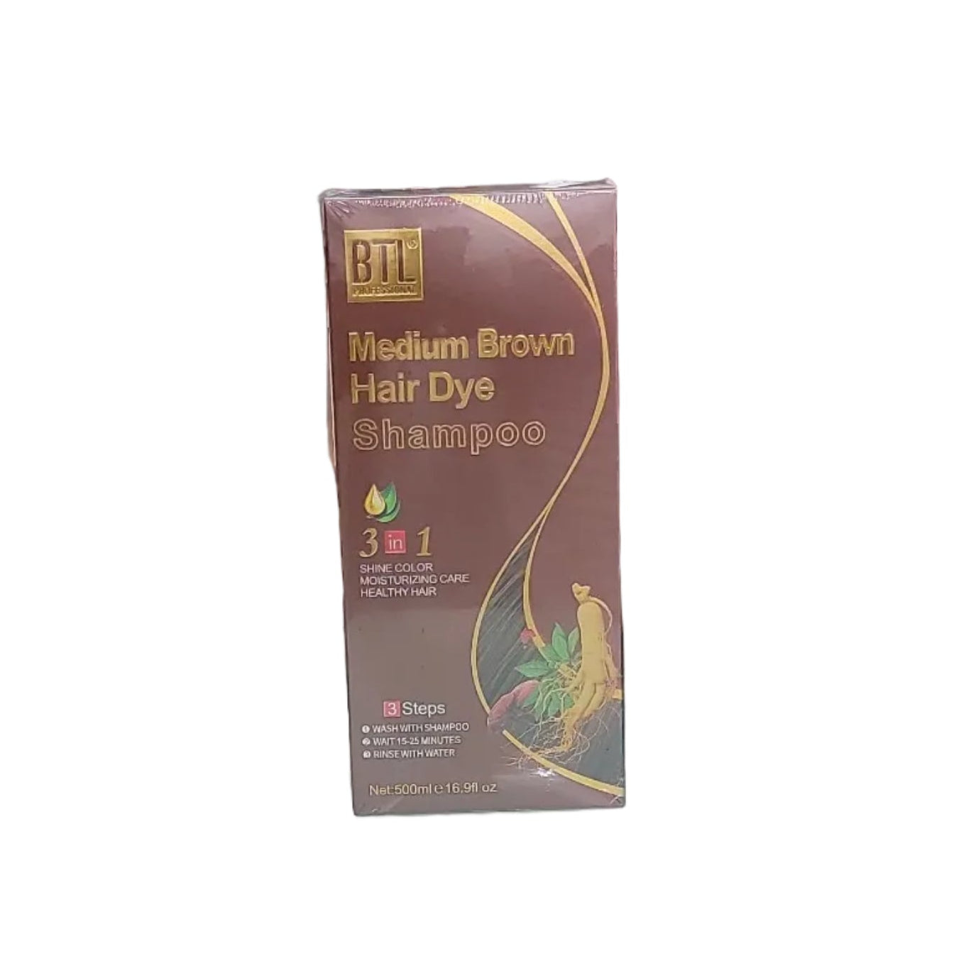 BTL Professional Medium Brown Hair Dye Shampoo 16.9oz