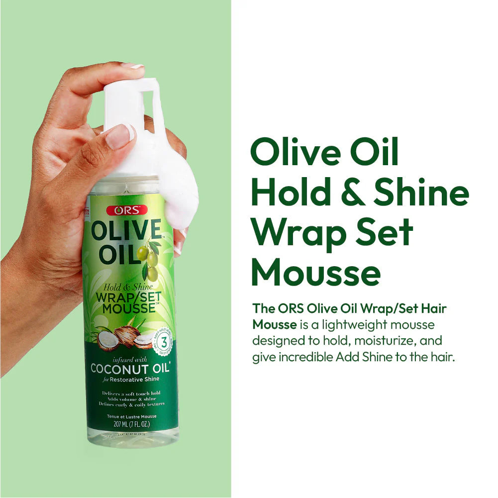 ORS Olive Oil Hold & Shine Wrap/Set Mousse 7oz