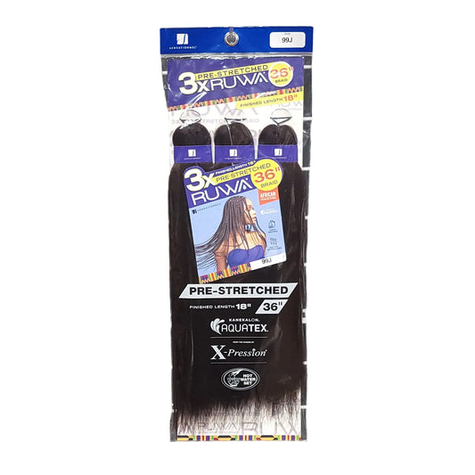 Sensationnel 3X Ruwa Pre-Stretched Braid 36in (18in) Color: 99J