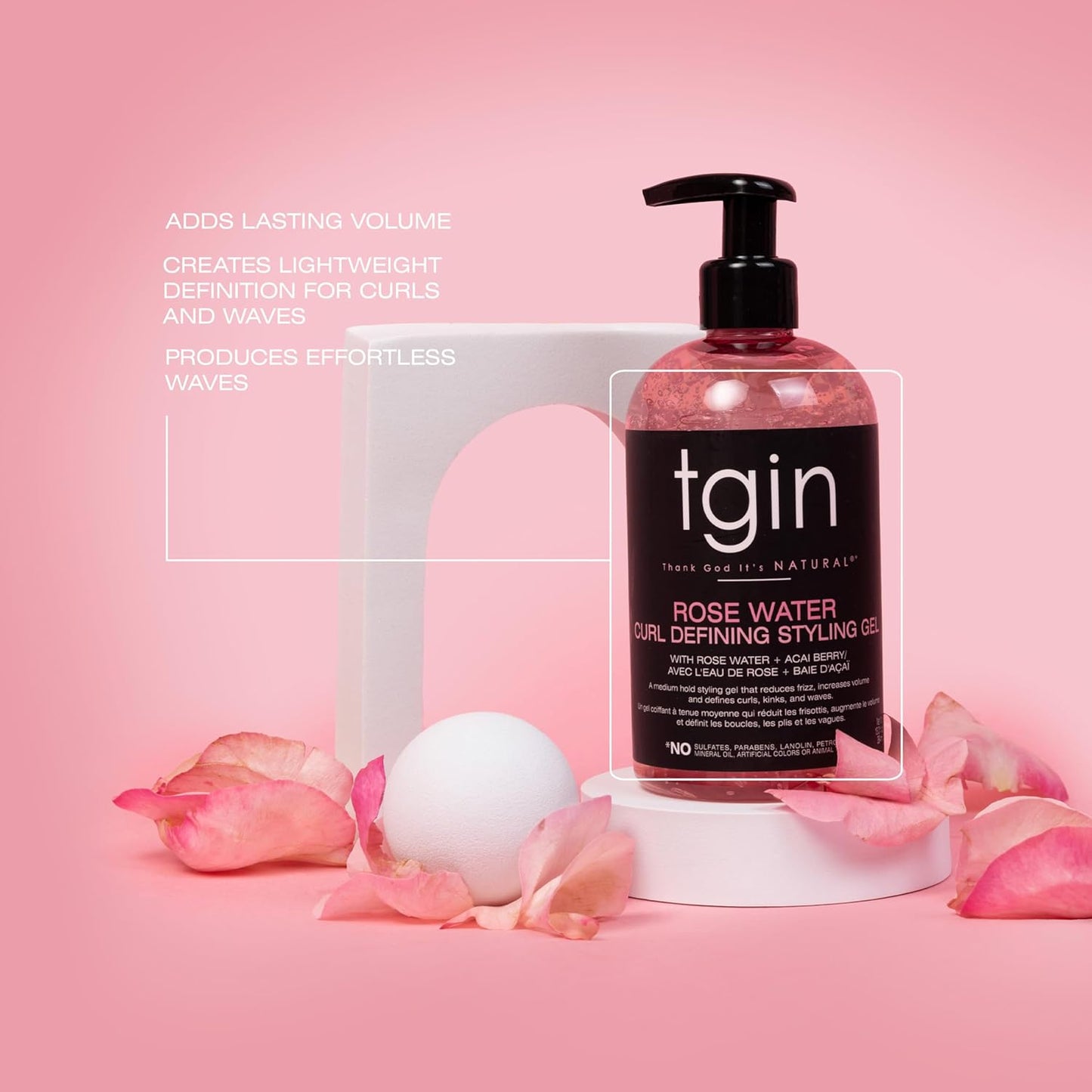 TGIN Rose Water Curl Defining Styling Gel 13oz