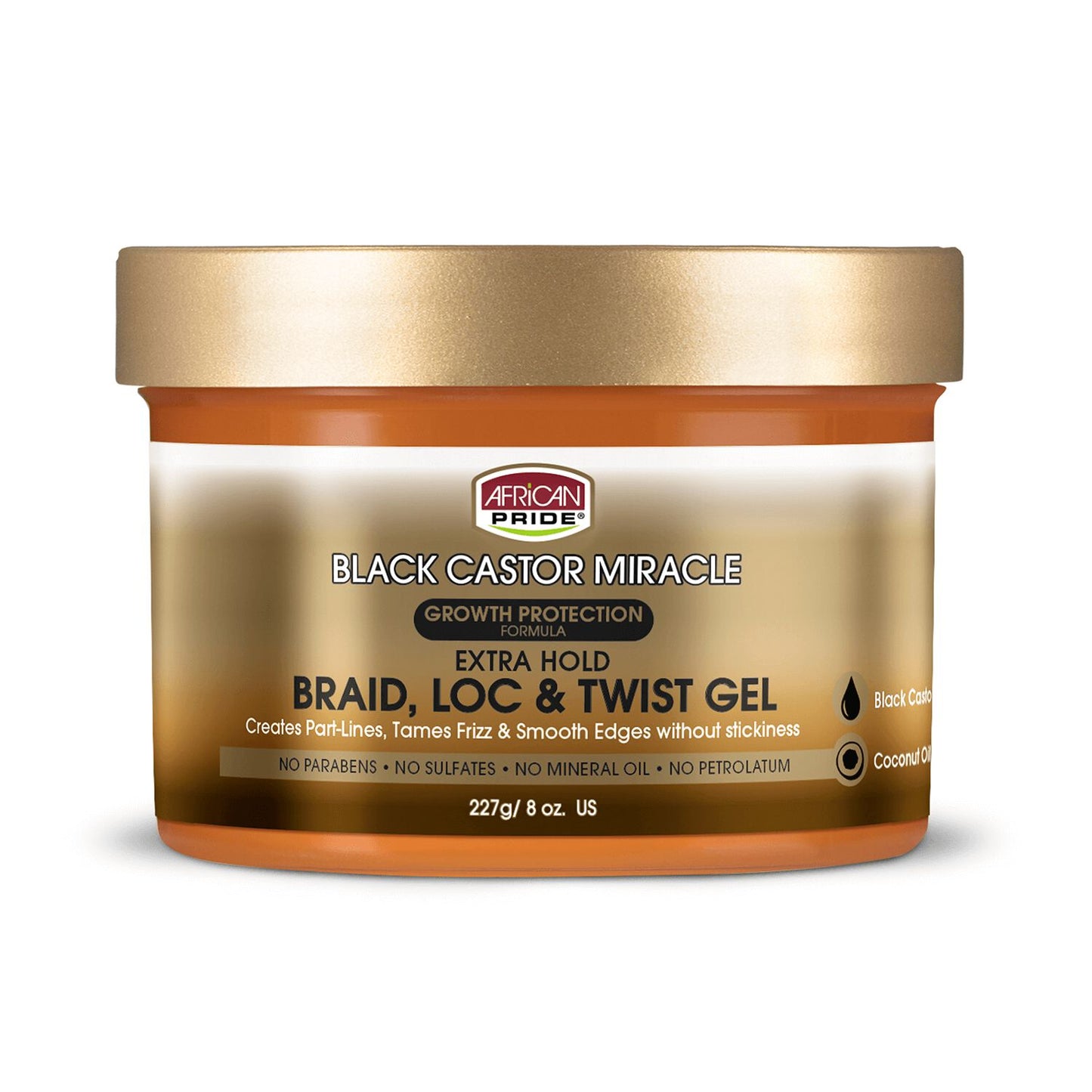 African Pride Black Castro Miracle Braid, Loc, & Twist Gel 8oz