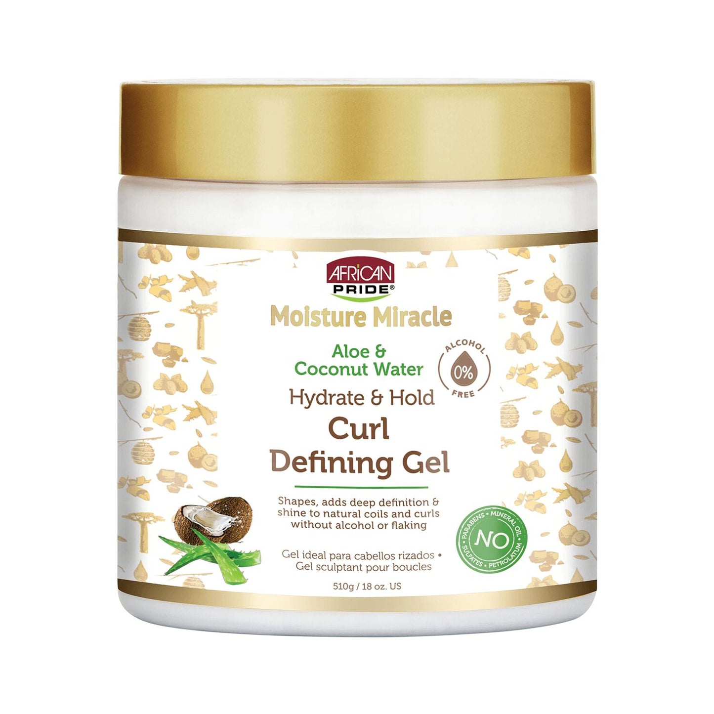 African Pride Moisture Miracle Aloe & Coconut Water Curl Defining Gel 18oz