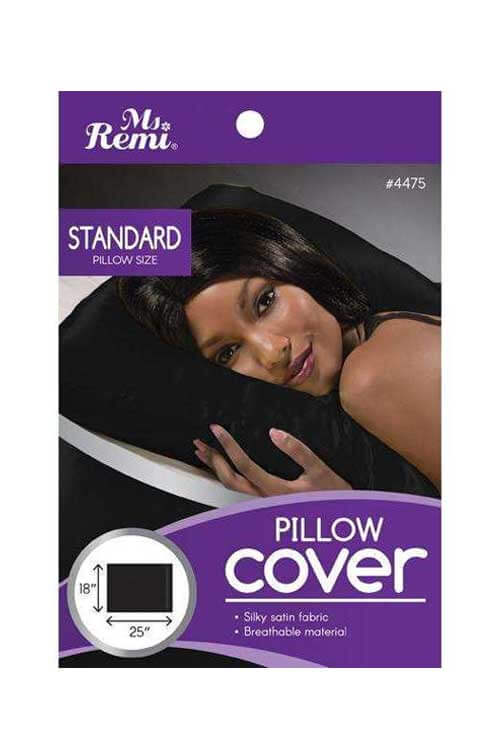 Ms. Remi Satin Standard Pillow Cover - Black #4475