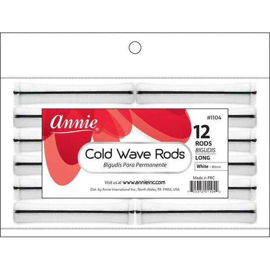 Annie Cold Wave Rods Long 12Ct White #1104