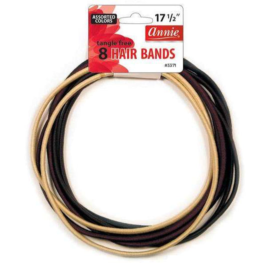 Annie 17 1/2" Tangle Free Hair Bands 8ct Assorted Colors