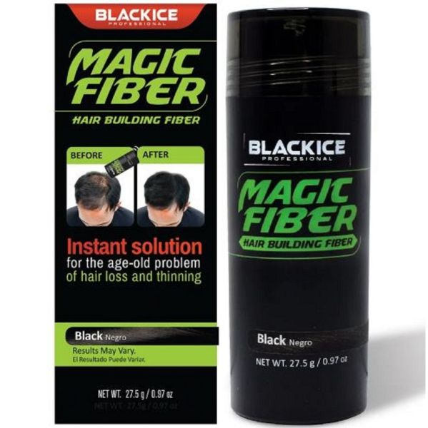 BLACK ICE Magic Fiber Hair Building Fibers 0.97 oz (2 Colors)
