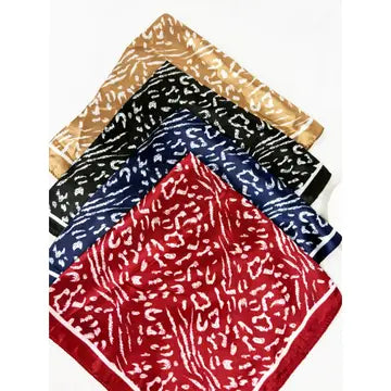 Assorted Colors of Satin Leopard Print Scarf (SMALL)