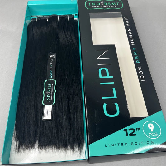 Bobbi Boss INDIREMI 9pc Clip-In Straight 12" Color 1