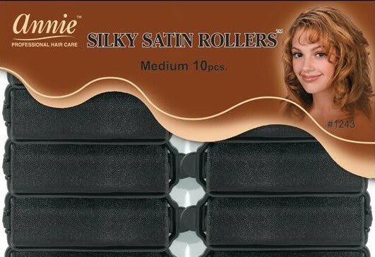 Annie Silky Satin Rollers 10ct Medium #1243